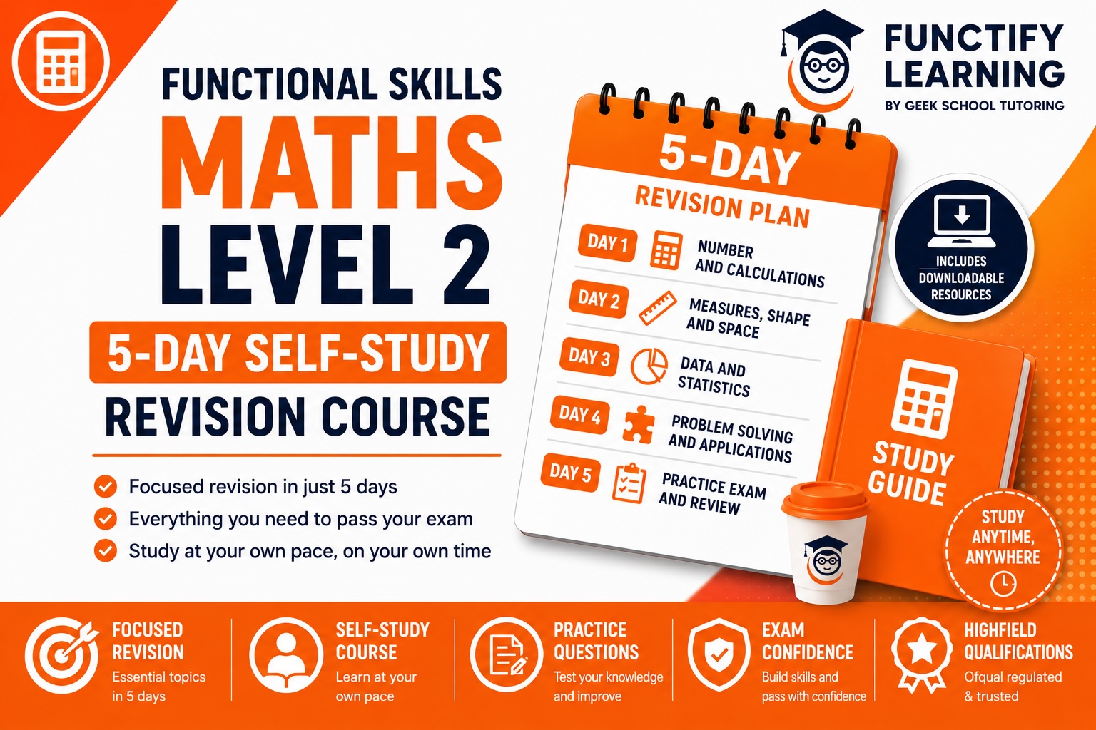 Product image for Functional Skills Level 2 Maths - 5-Day Revision Course