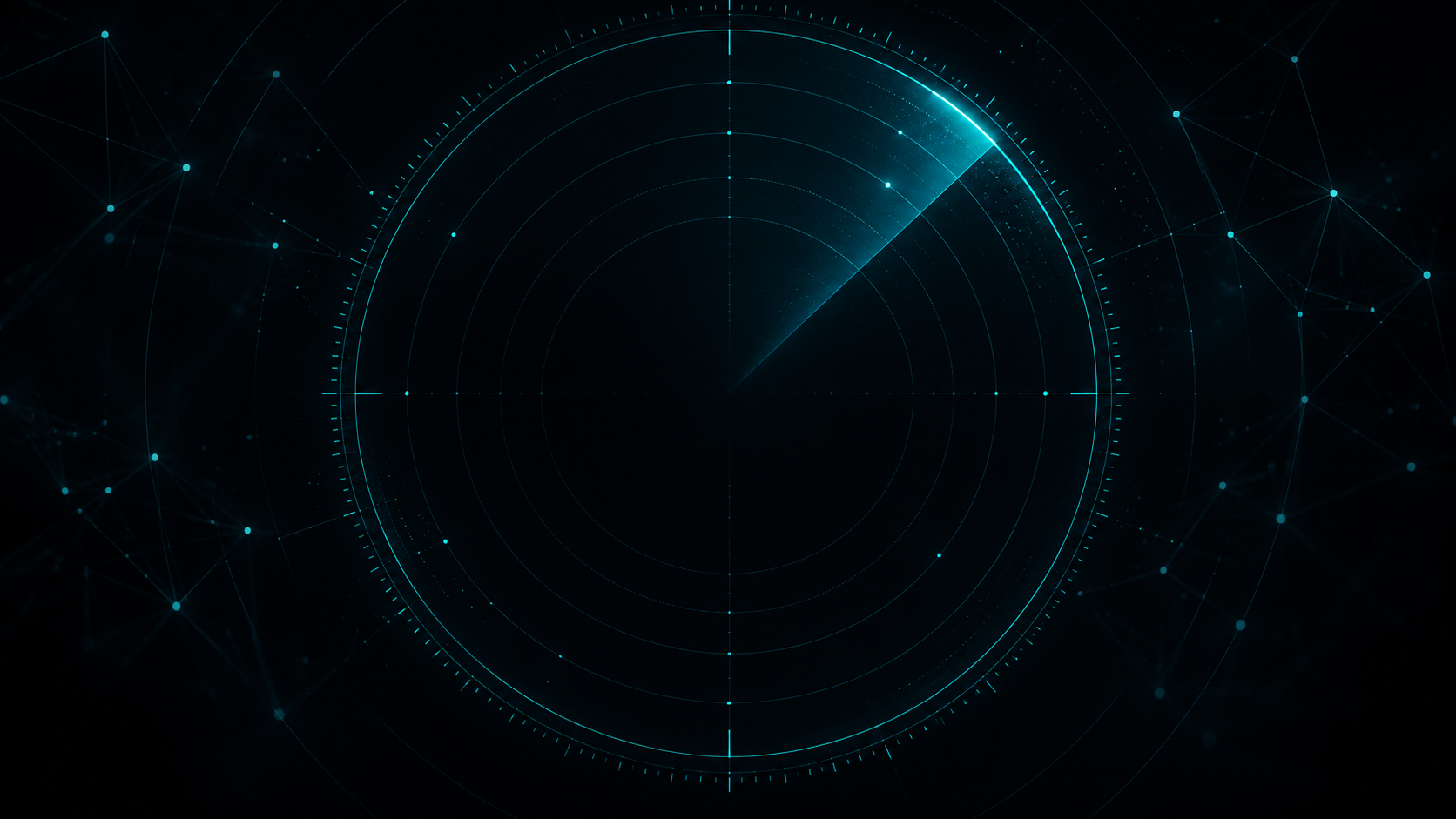 Radar circular cian de OONEE, ilustración conceptual