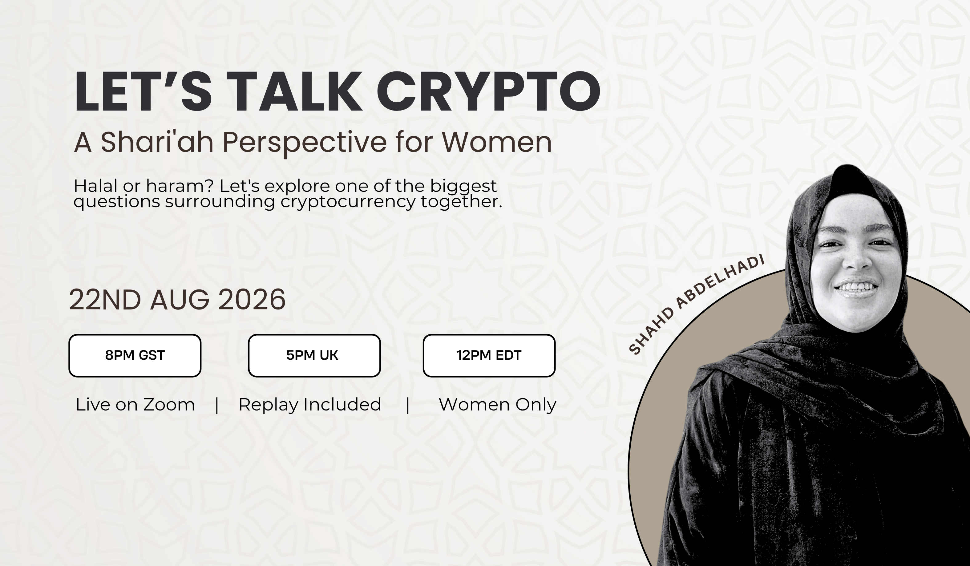 Product image for Aug 2026 Webinar: Let's Talk About Crypto