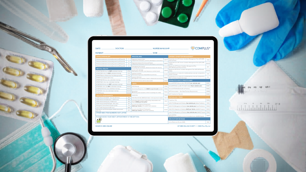 Product image for GP MBS Billing Sheet