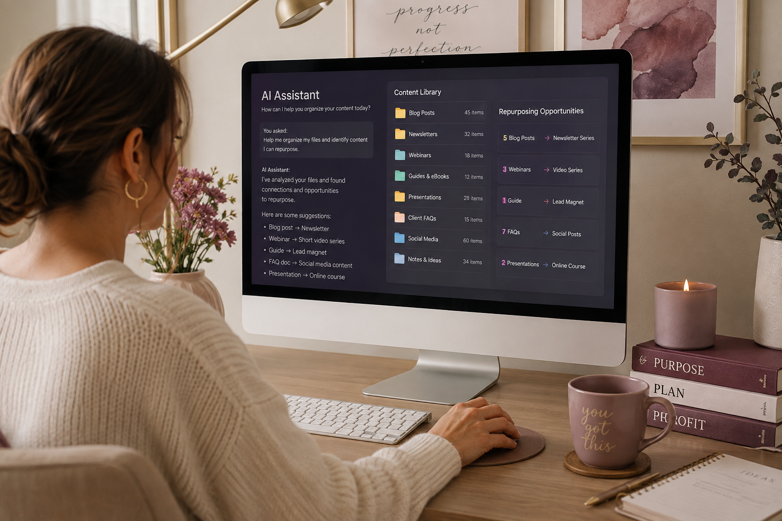 Picture of girl looking at computer