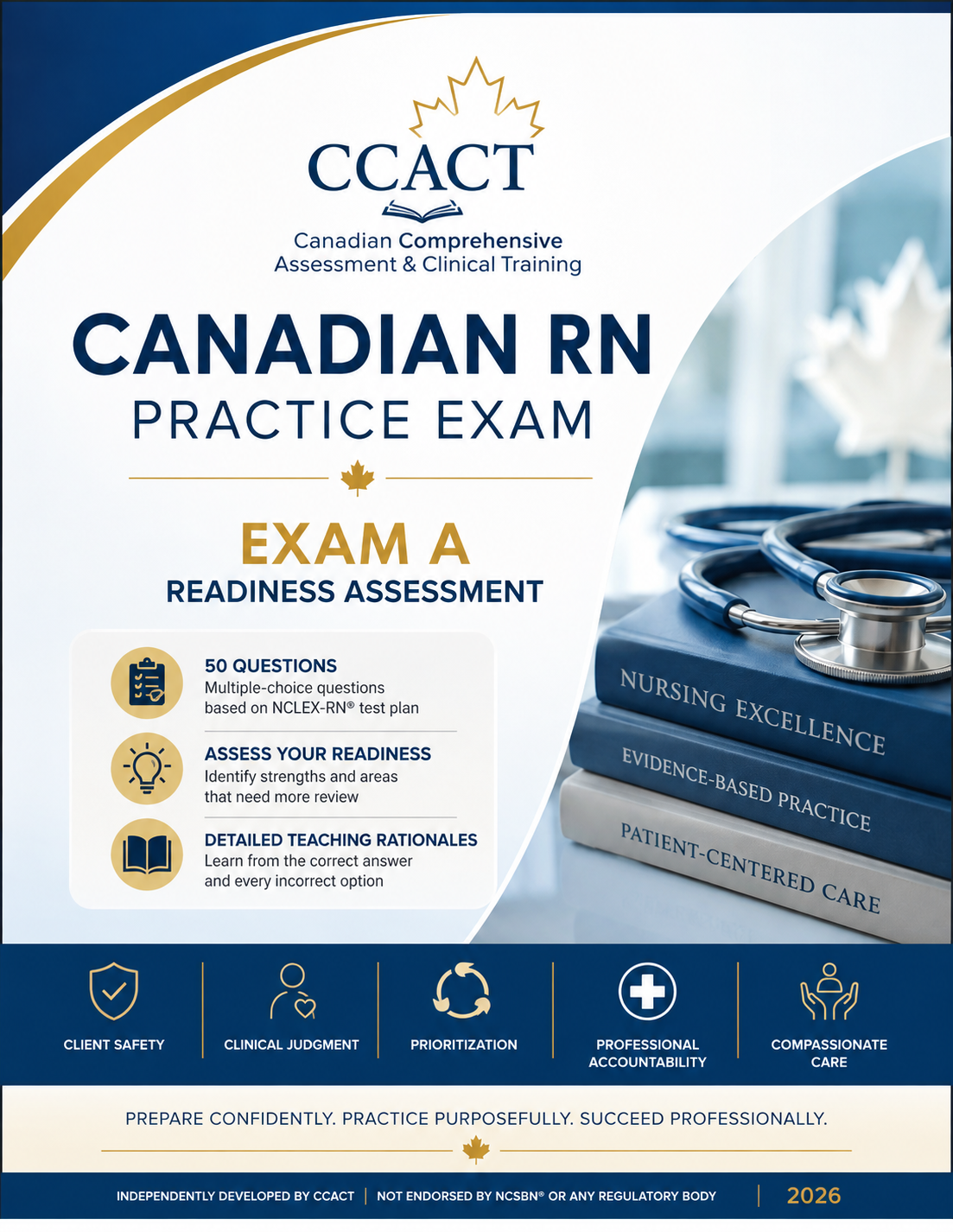 Product image for Canadian RN Practice Exam A Practice Exam A — Baseline Clinical Judgment