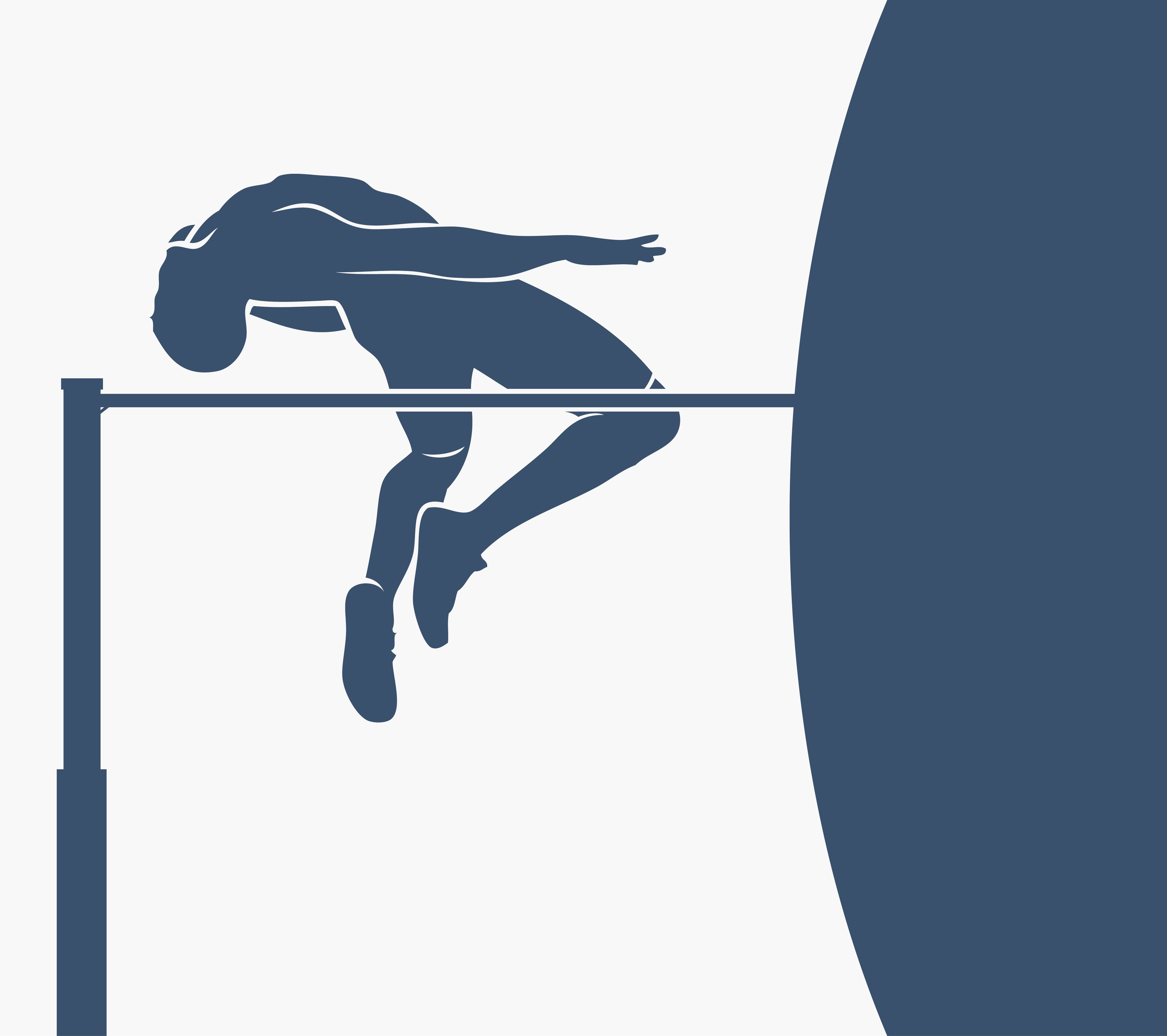 A stylized image of a high jumper clearing the bar. Symbolizing the achievement that getting your license represents