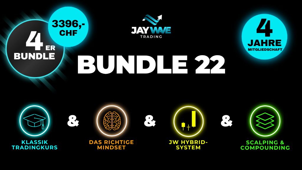 Product image for Bundle 22 - Klassik Tradingkurs + Das richtige Mindset + Das Hybridsystem + Scalping &amp; Compounding – 3’396 CHF – 4 Jahre Mitgliedschaft
