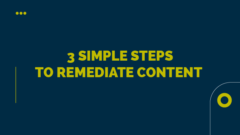 Product image for 3 Steps to Remediate Content