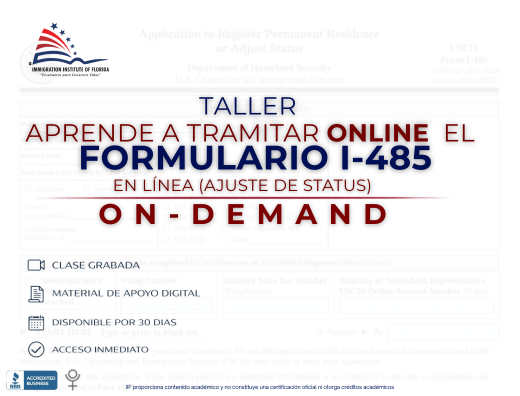 Product image for TALLER : FORMULARIO ONLINE I-485