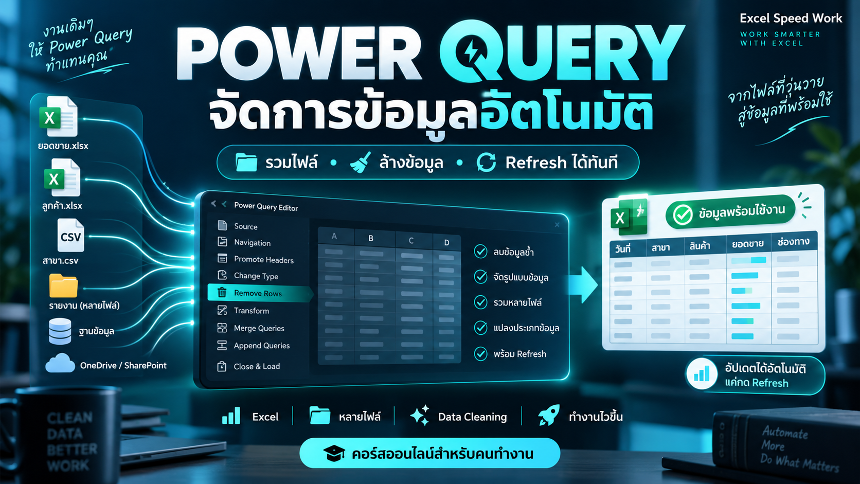 Product image for คอร์ส Excel Power Query — โปร 599 บาท