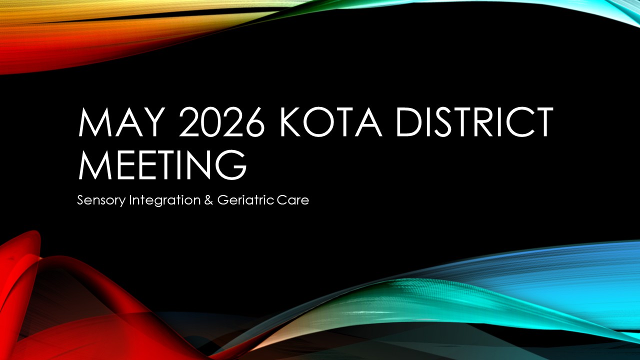Product image for May 2026 Zoom District Meeting- Sensory Integration & Geriatrics
