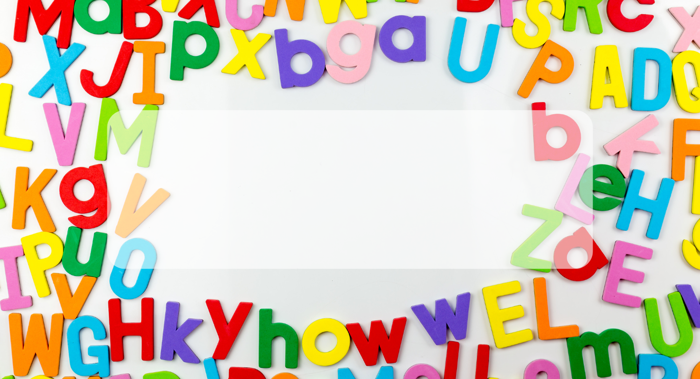 alphabet letters rainbow scattered decorative