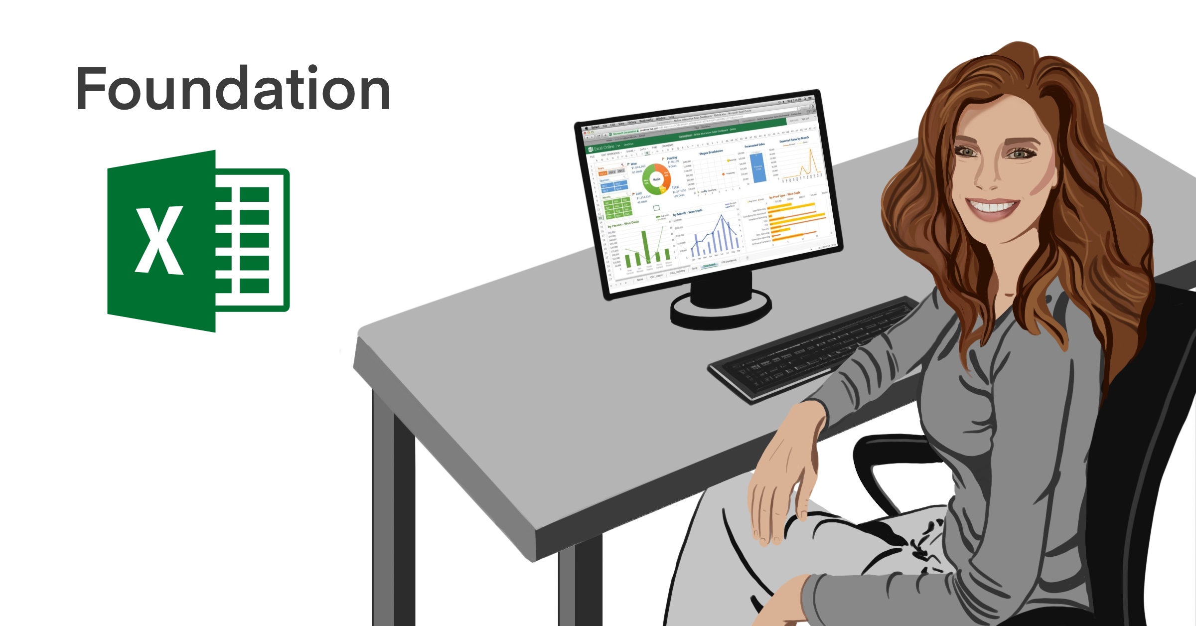 Product image for Microsoft Excel® Training - 8 Hours Online MS Excel Course