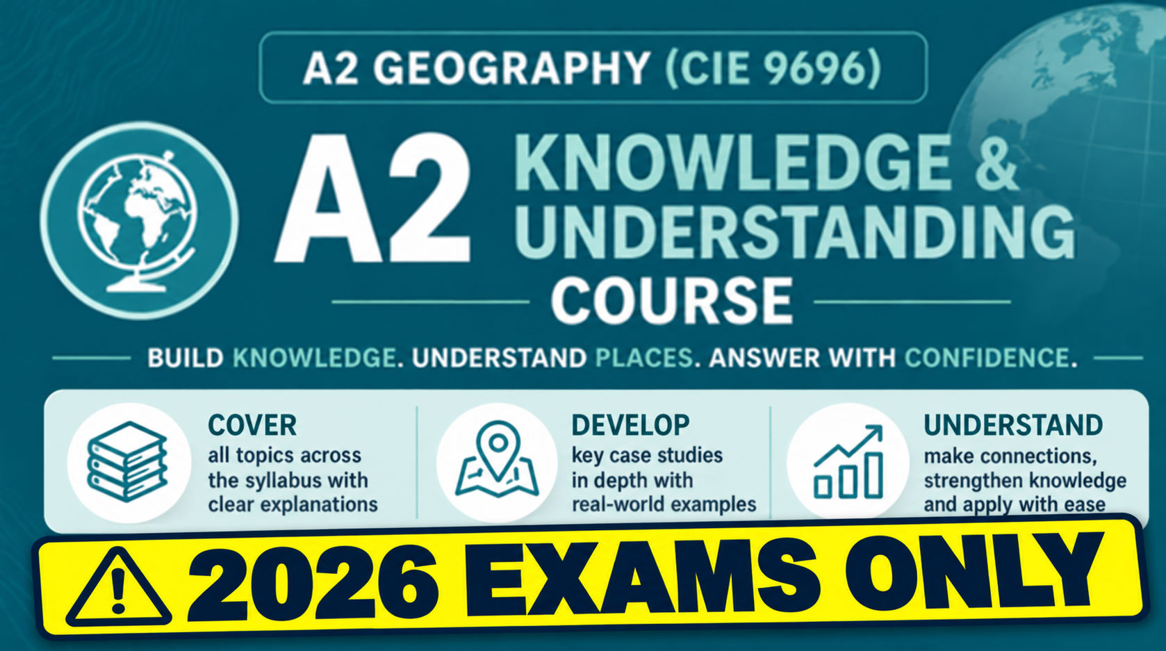 Product image for Former A2 Geography (CIE 9696) - Knowledge & Understanding, Paper 3 & 4