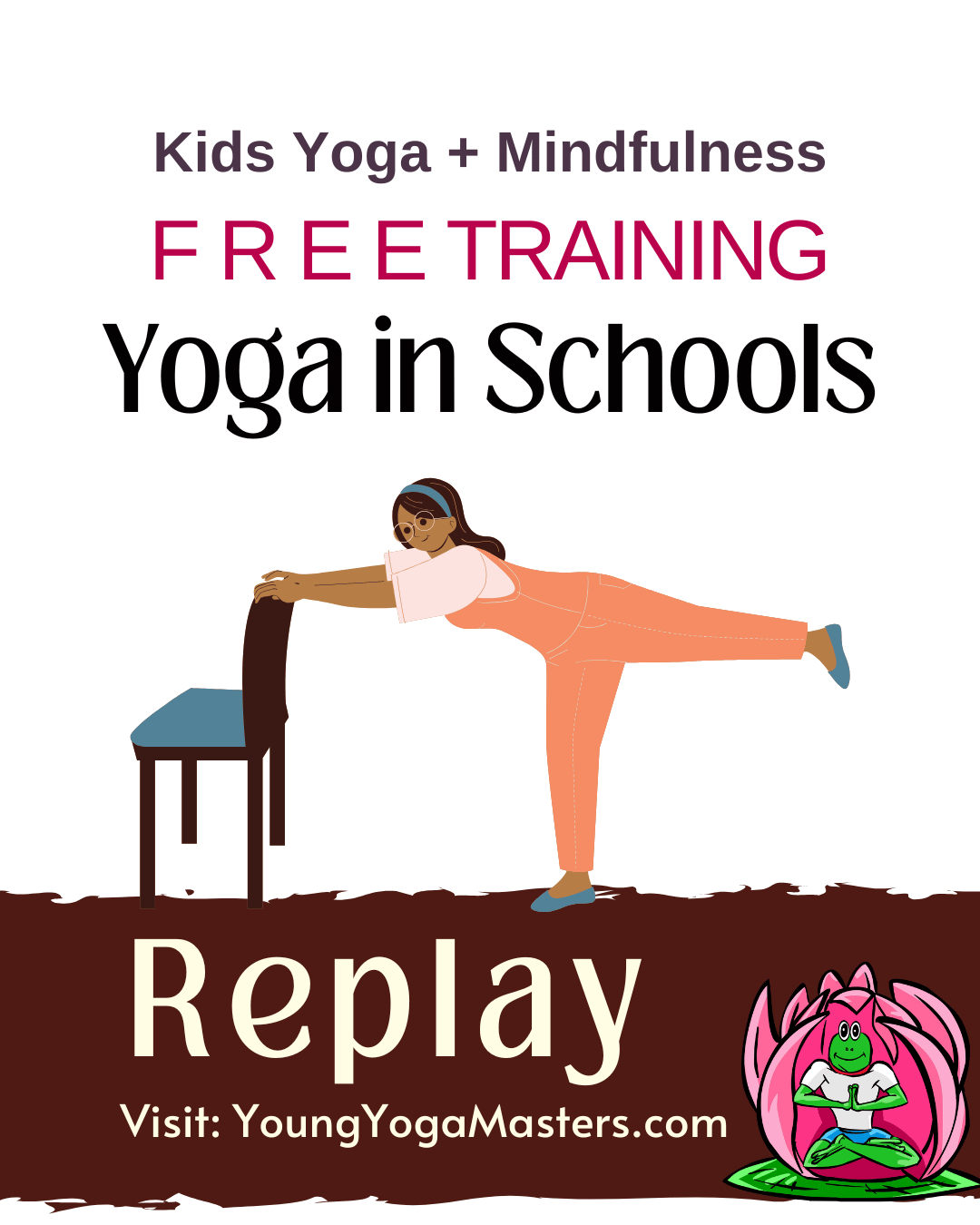 image cartoon image of a school age child sitting at a desk with hands together on the desktop and eyes closed. The child has a calm look on their face