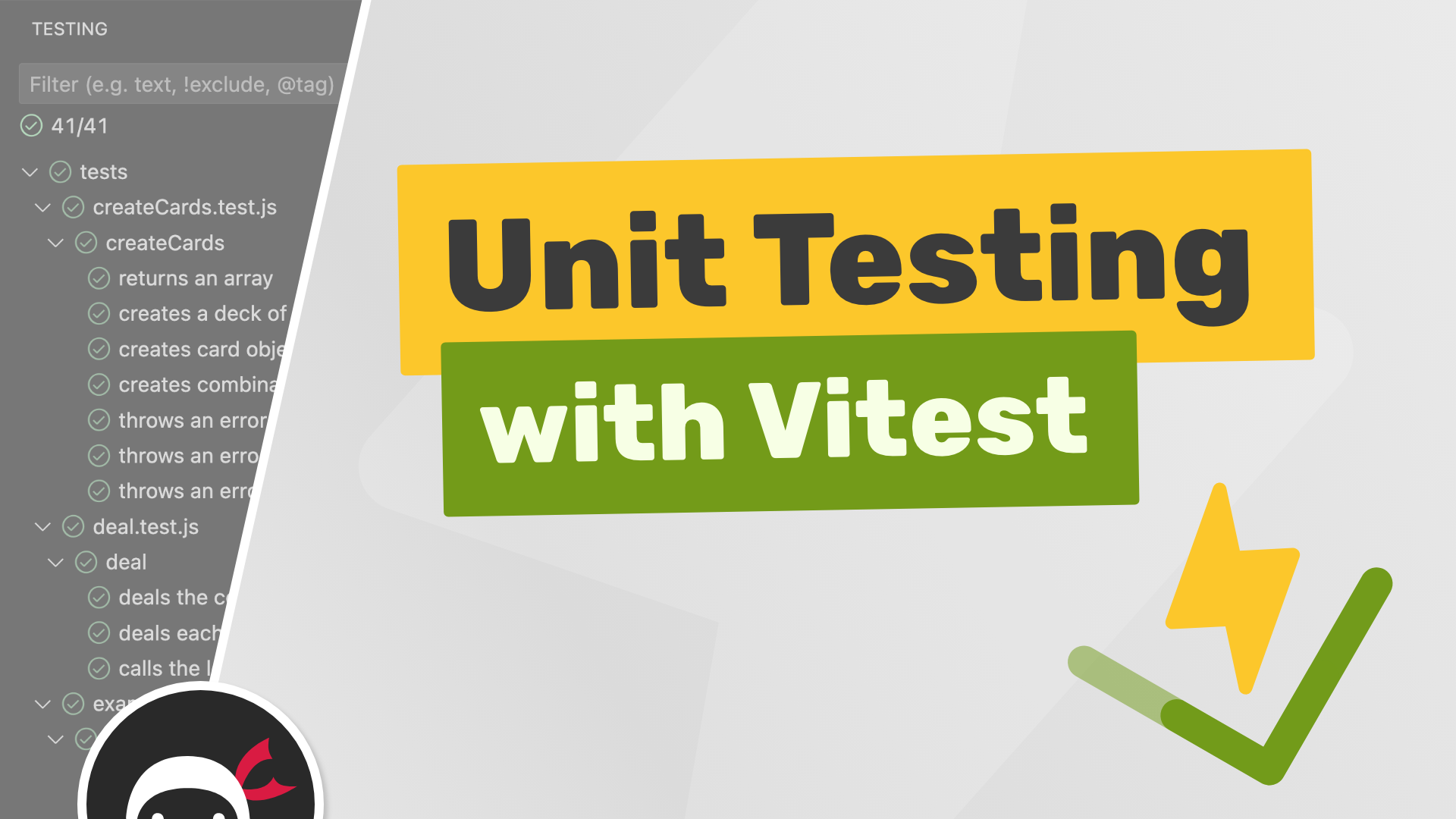 Product image for Unit Testing (with Vitest) Crash Course