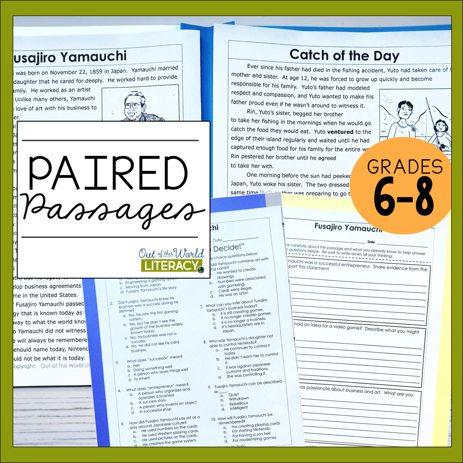 Product image for Paired Passages Grades 6-8