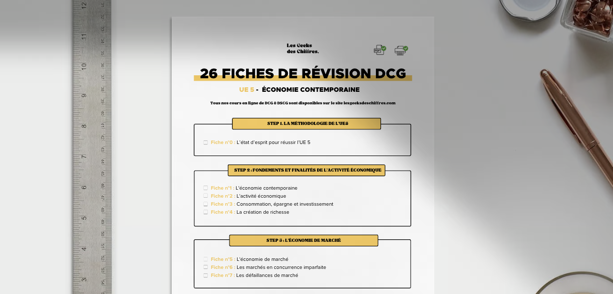Image du produit pour 26 Fiches de révision - DCG UE5 : Économie contemporaine