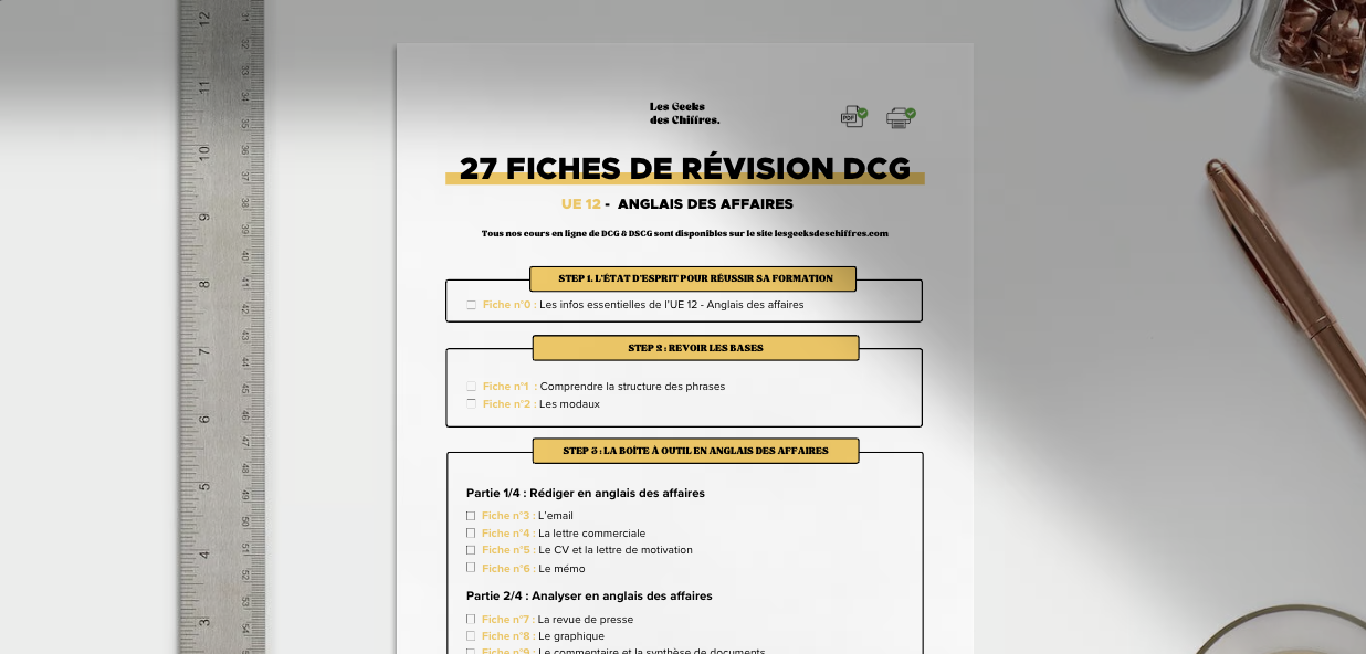 Image du produit pour 27 Fiches de révision - DCG UE12 : Anglais des affaires
