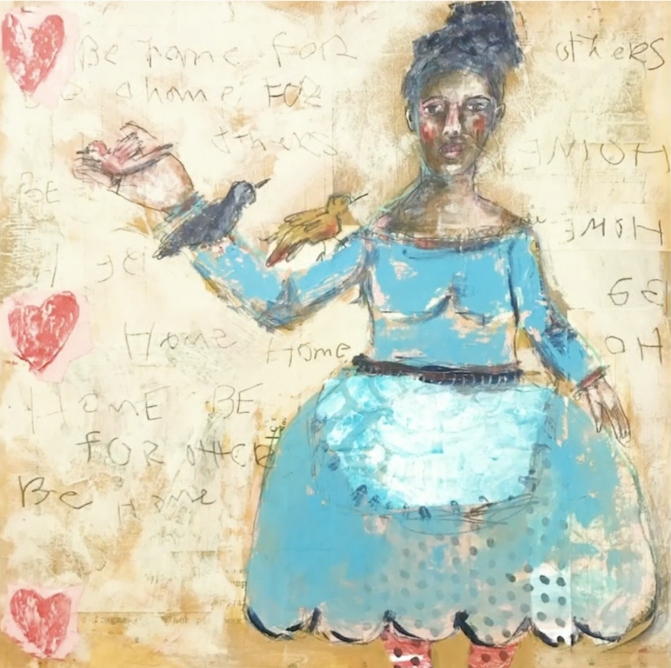 Art Stories Home lesson examples &mdash; layering and 3D work