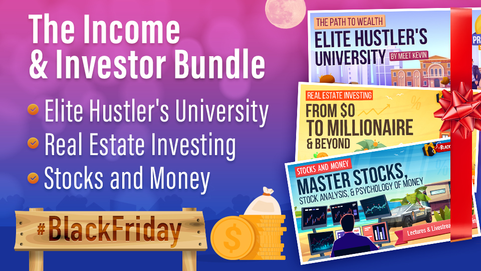 Product image for The Income and Investor Bundle: Elite Hustler's University + Stocks + Real Estate Investing