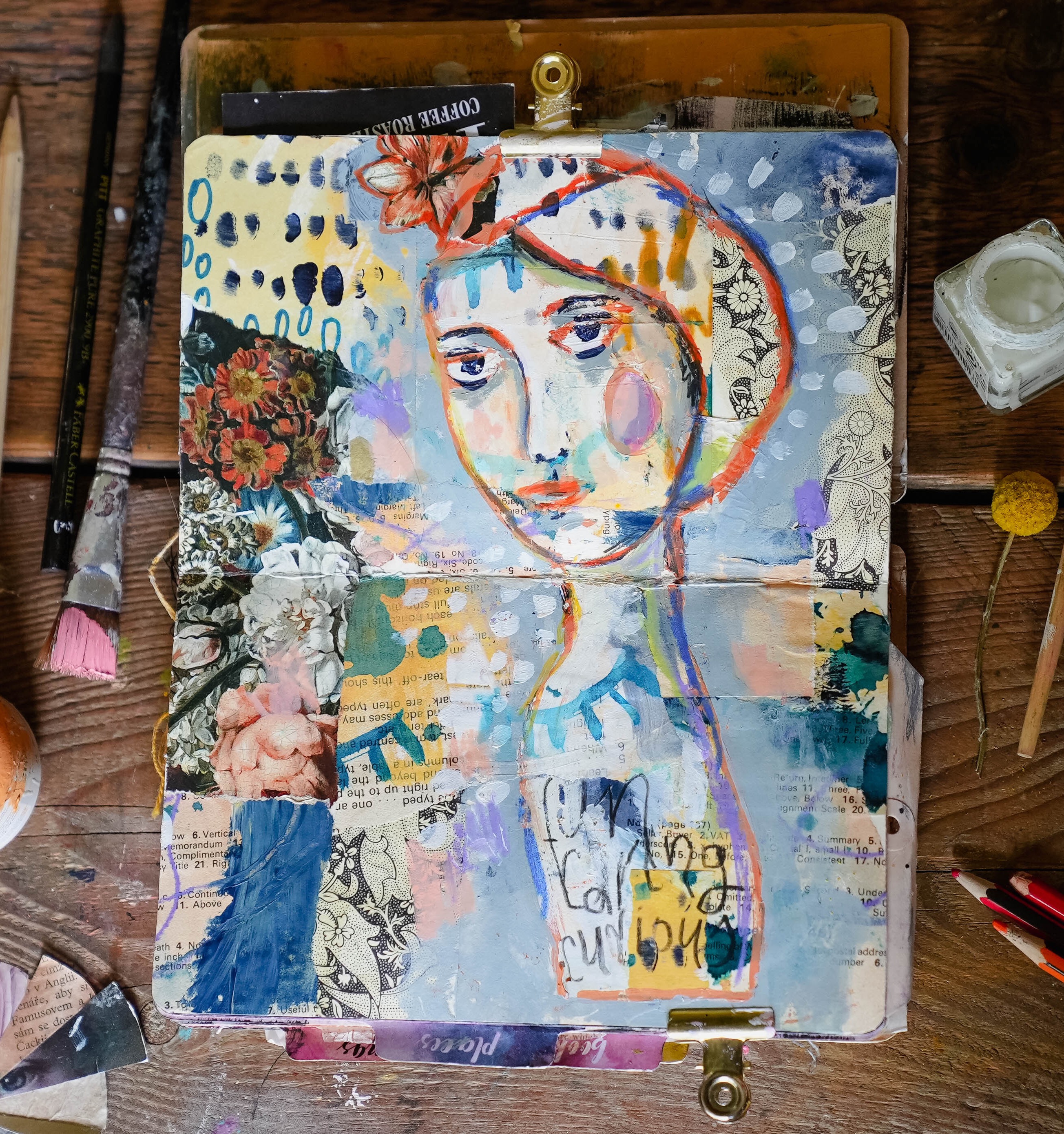 Pattern of My Own — finished art journal spread by Kasia Avery