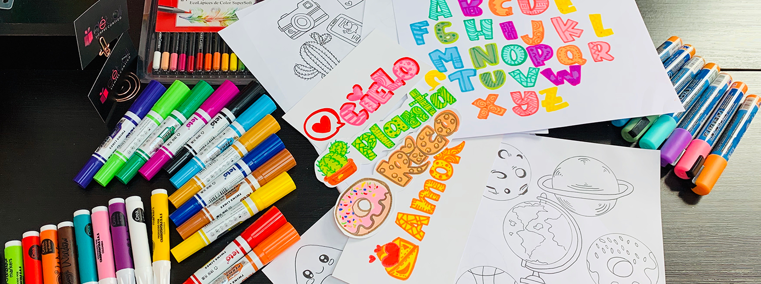 Dibujo, color y letras