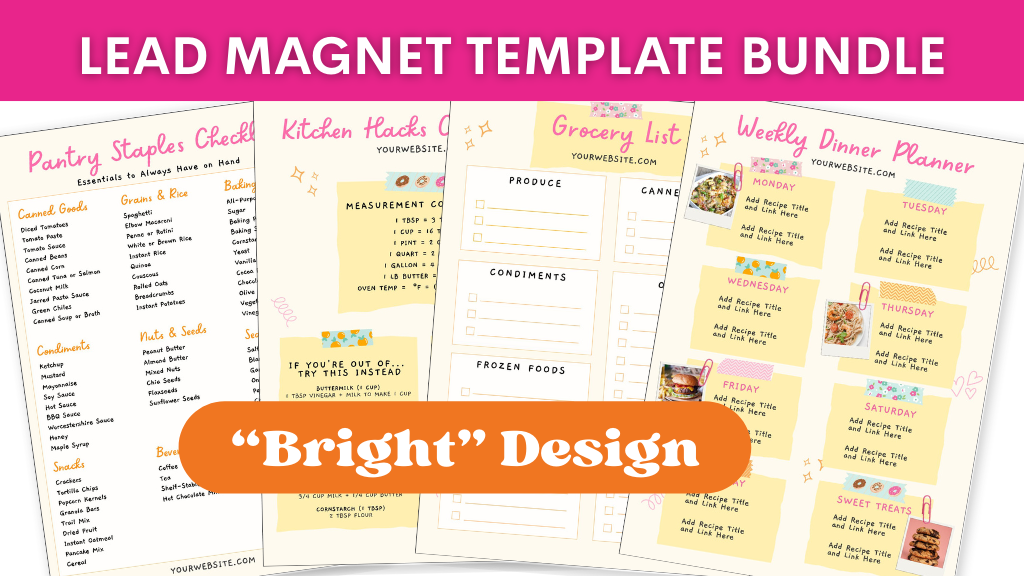Product image for Bright - Lead Magnet Templates for Food Bloggers